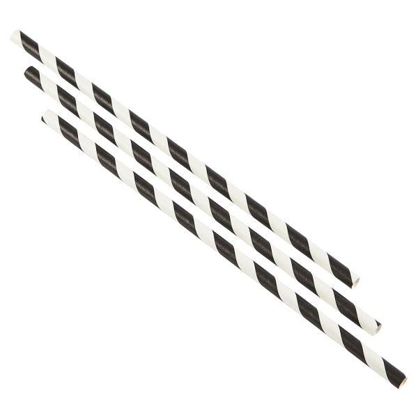 Paper Straws Black and White Stripes 20cm (500pcs) - BESPOKE 77