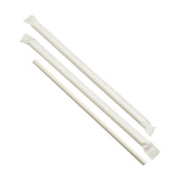 Paper Straws Wrapped White 20cm (500pcs) - BESPOKE 77