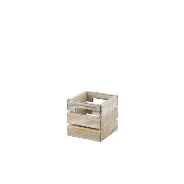 Genware White Wash Acacia Wood Box/Riser 12cm - BESPOKE 77