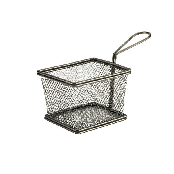 Black Serving Fry Basket Rectangular 12.5 x 10 x 8.5cm - BESPOKE 77