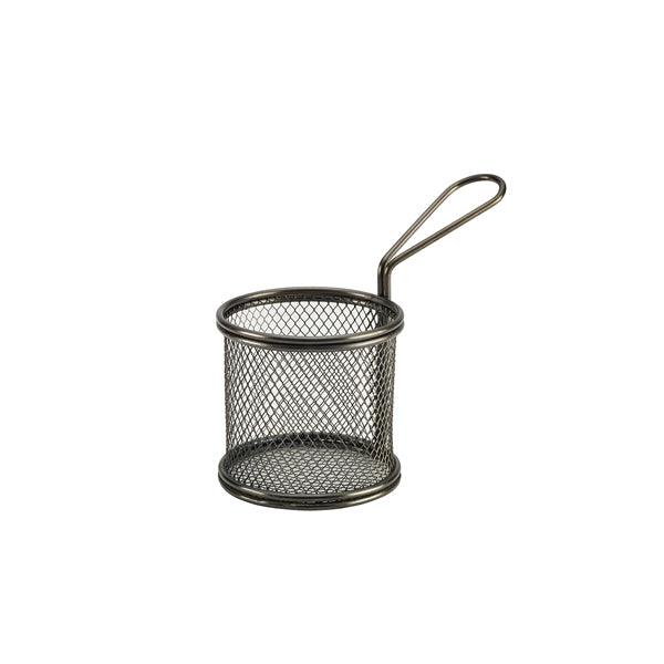 Black Serving Fry Basket Round 9.3 x 9cm - BESPOKE 77