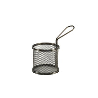Black Serving Fry Basket Round 9.3 x 9cm - BESPOKE 77