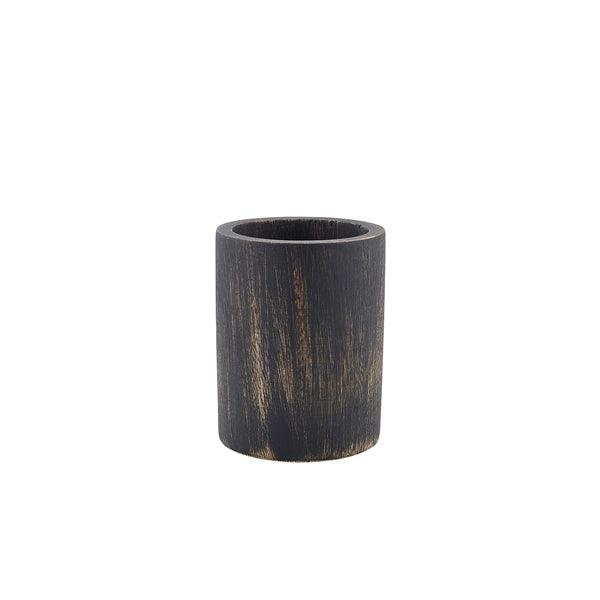 GenWare Black Wash Acacia Wood Cutlery Cylinder - BESPOKE 77