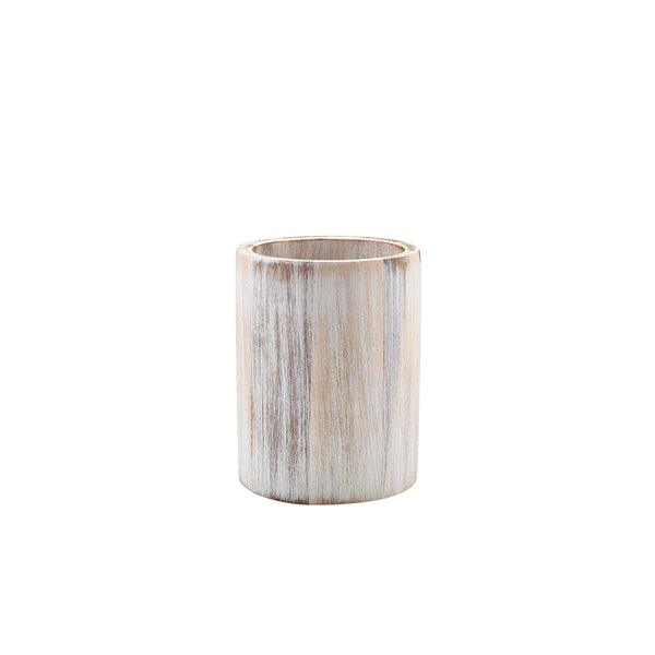 GenWare White Wash Acacia Wood Cutlery Cylinder - BESPOKE 77
