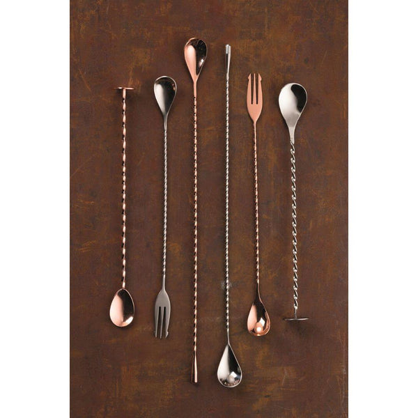 Fork End Copper Cocktail Mixing Spoon 12" (30cm) - BESPOKE77