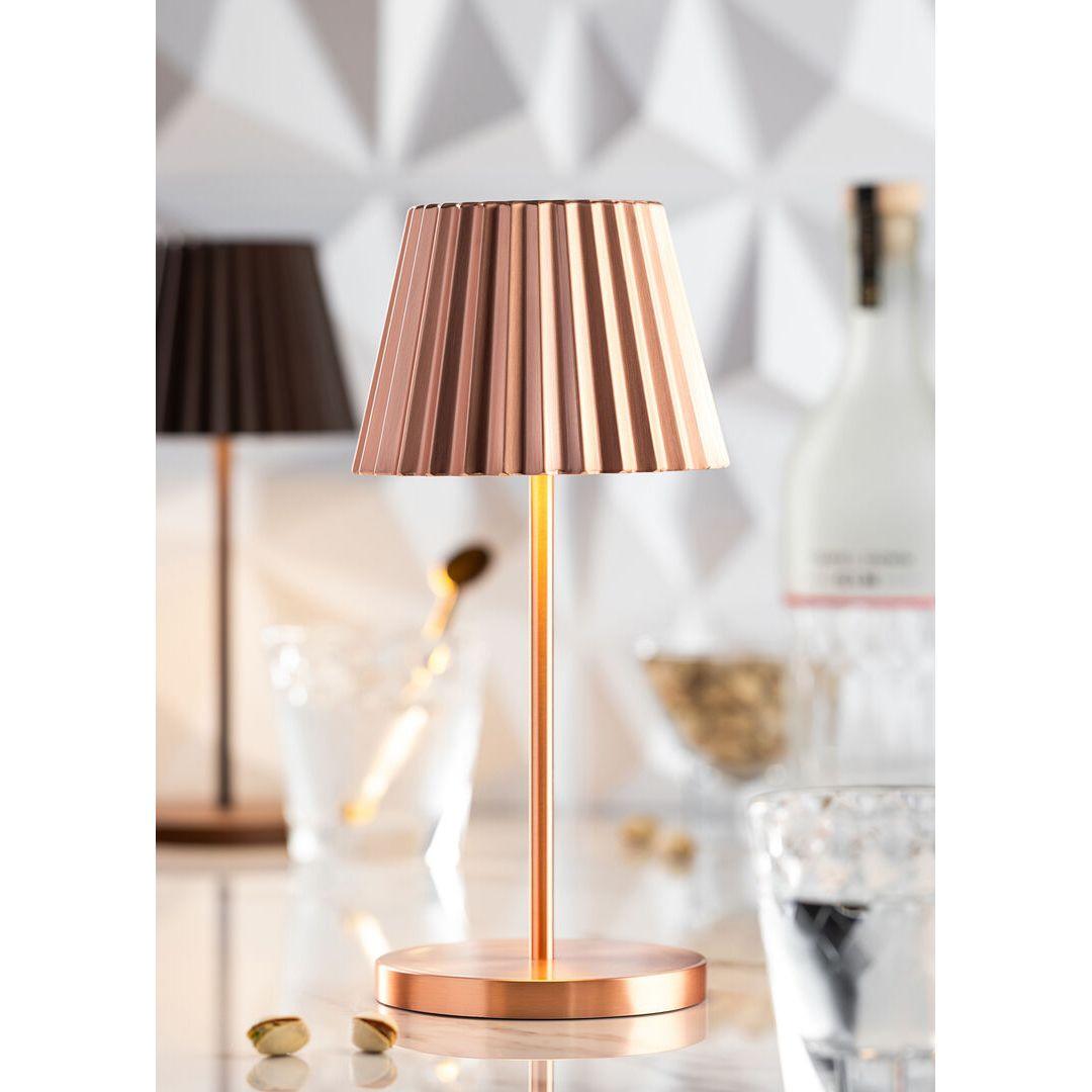 Dominica LED Cordless Lamp 26cm - Brushed Copper - BESPOKE77