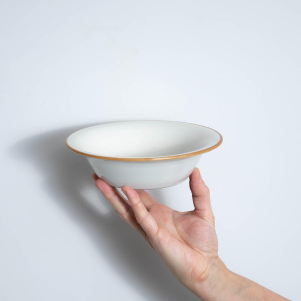 Matte White With Rye Edge Stoneware Dessert Bowl 18cm Dia