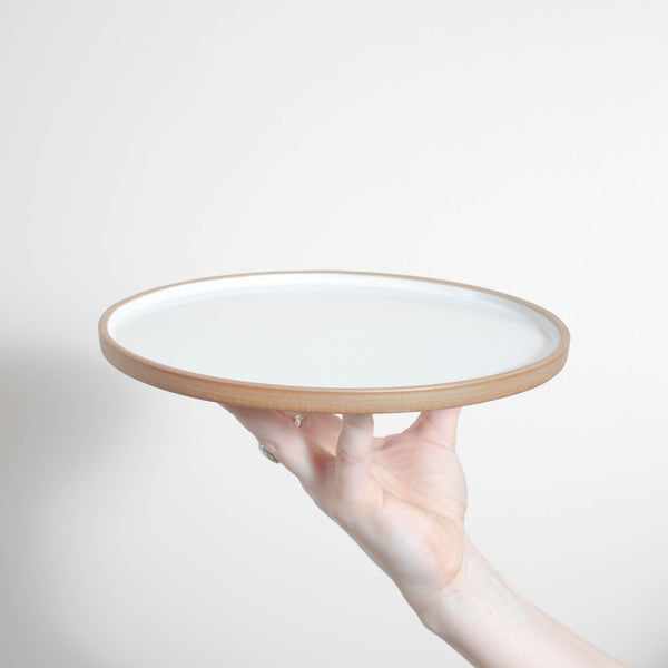Matte White With Rye Edge Flat Stoneware Dinner Plate 23.5cm Dia