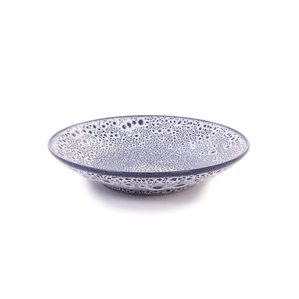 Speckled Sapphire Blue Stoneware 19cm Shallow Side Bowl - BESPOKE77