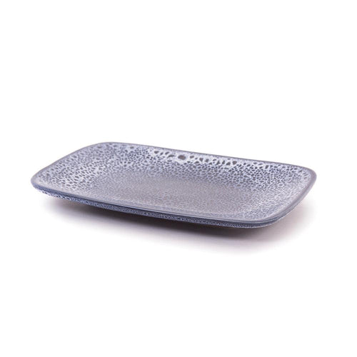 Sapphire Blue Speckled Stoneware Rectangular Plate - BESPOKE77