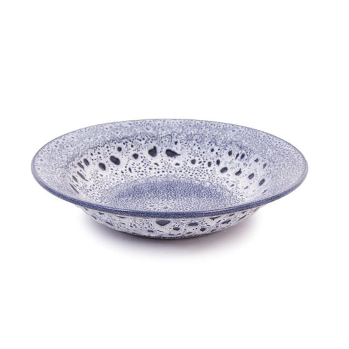 Speckled Sapphire Blue Stoneware 26cm Pasta Bowl With Rim - BESPOKE77