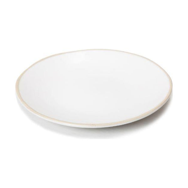 Irregular Shaped White 30cm Plate With Unglazed Edge - BESPOKE77