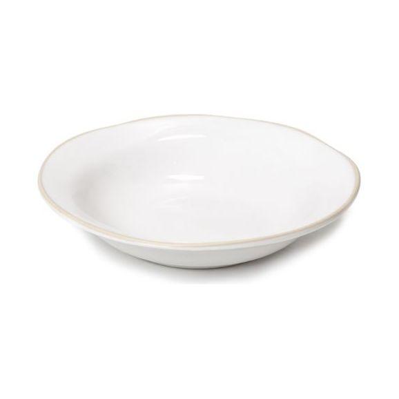 Shiny White Irregular Shaped 26cm Pasta Bowl With Unglazed Edge - BESPOKE77