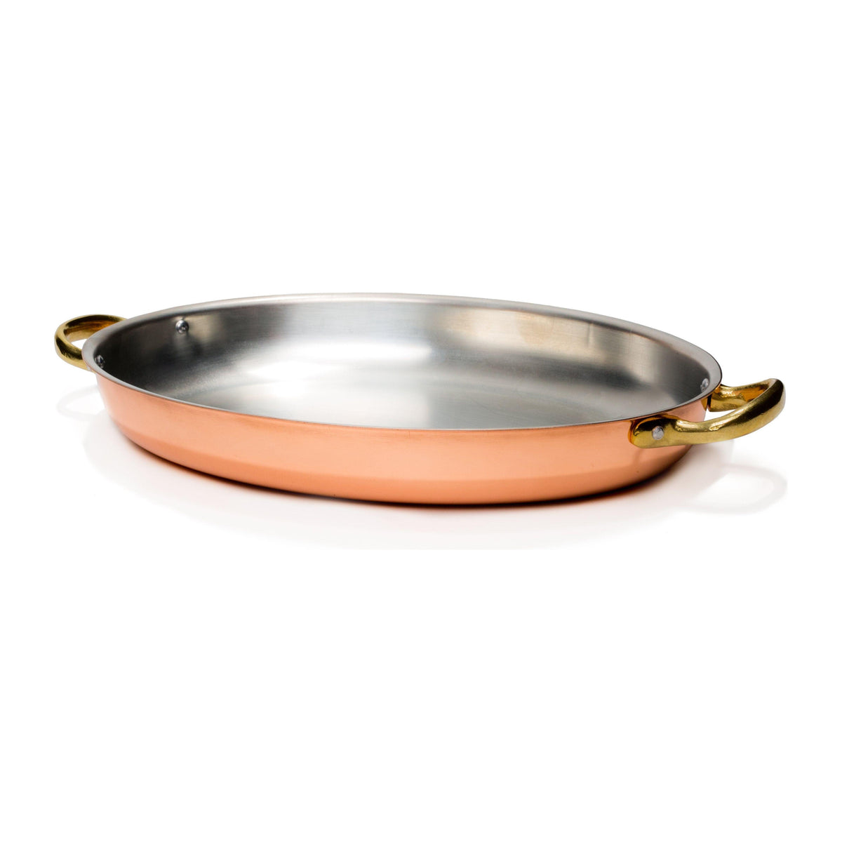 Large Oval Copper Pan With Handles 38cm x 23cm - BESPOKE77