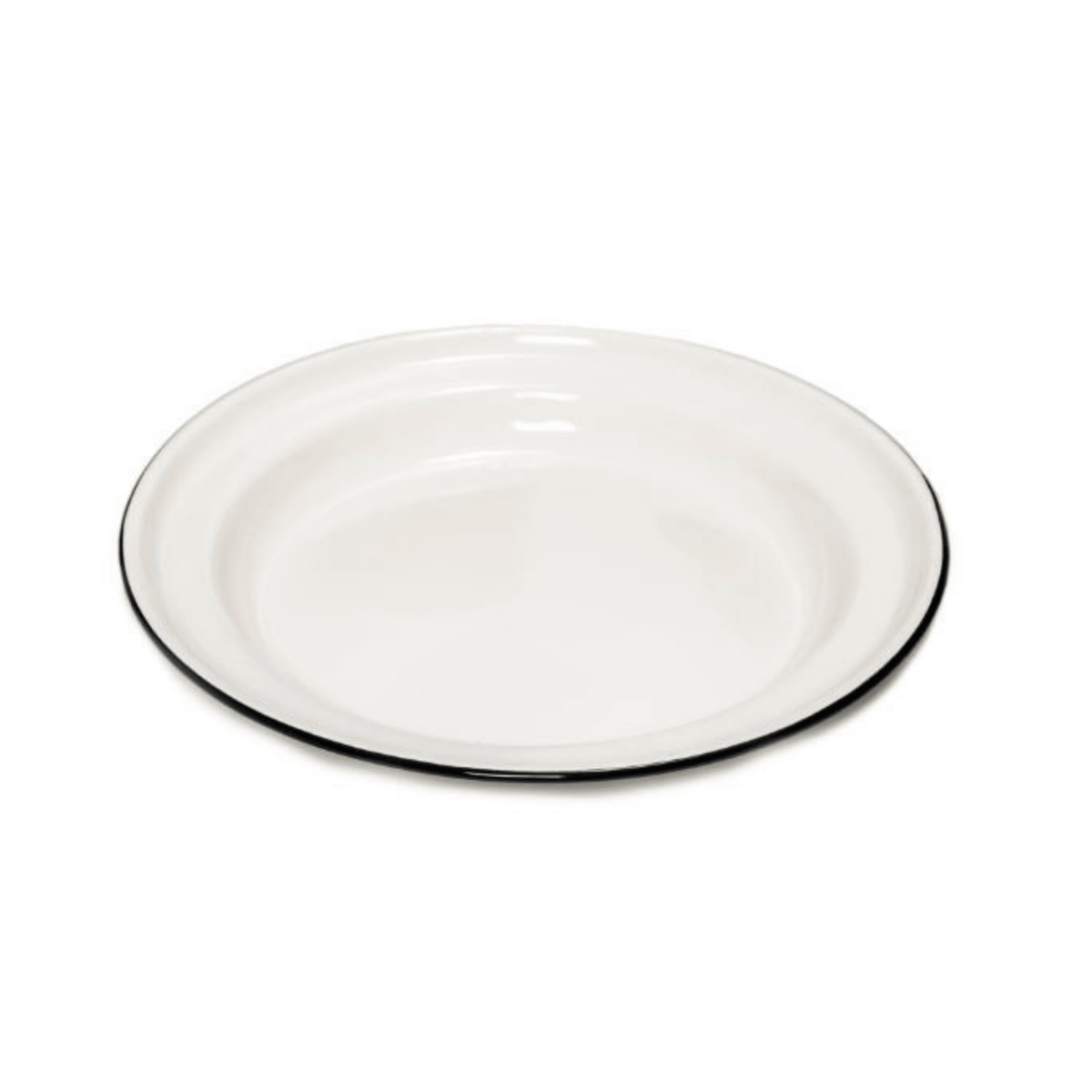 24cm Cream Enamel Plate with Black Rim - BESPOKE77