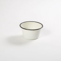 13cm Cream Enamel Bowl With Black Trim - BESPOKE77