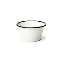 10cm Cream Enamel Bowl with Black Trim - BESPOKE77