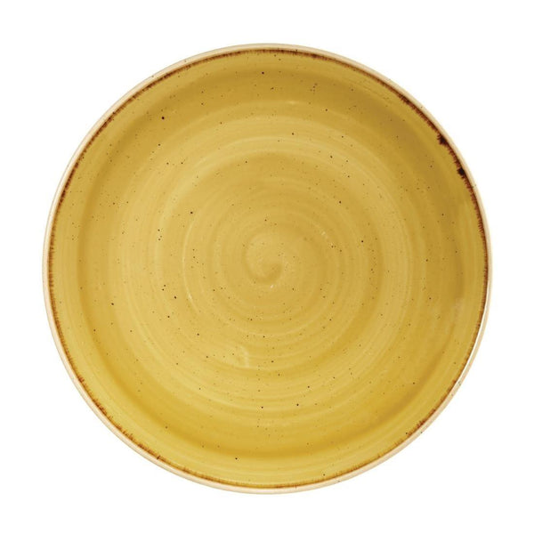 Churchill stonecast round coupe plate mustard seed yellow 260mm - BESPOKE77
