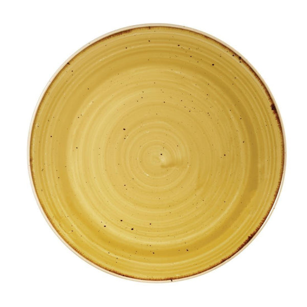 Churchill stonecast round coupe plate mustard seed yellow 165mm - BESPOKE77