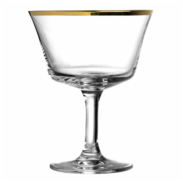 Urban Bar Retro Gold Rim Fizz Cocktail Glasses 7oz / 200ml - BESPOKE77