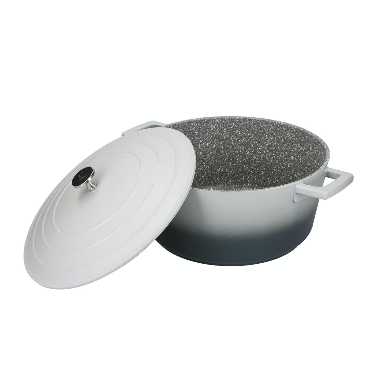 Ombre Grey Cast Aluminum Casserole Dish With Lid 5 Litre - BESPOKE77