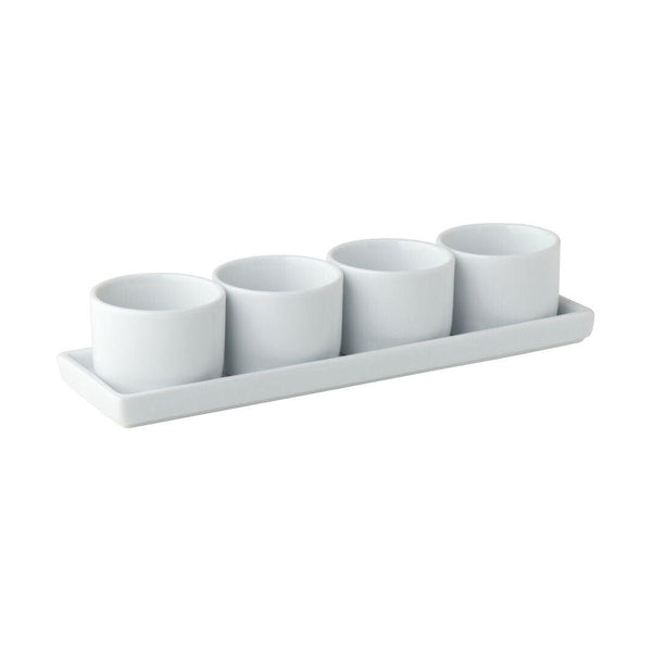 Titan Porcelain Gourmet 4 Round Bowls & Tray 9 x 2.75" - BESPOKE77