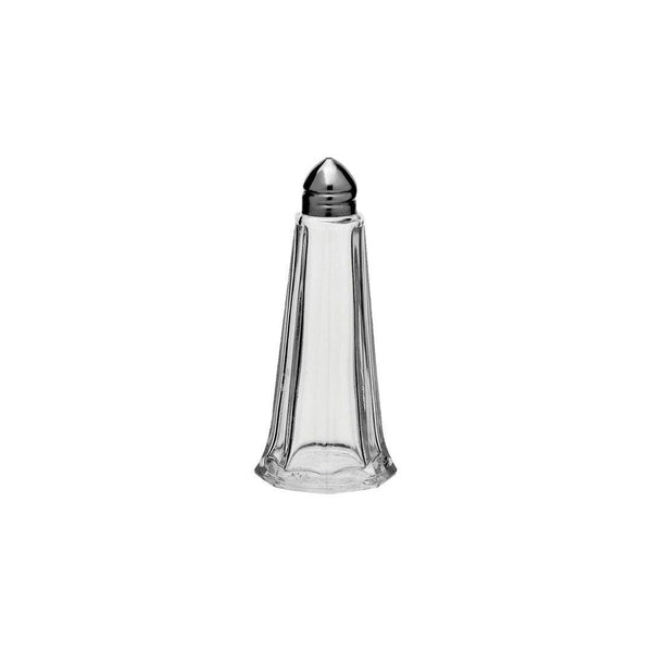 Tall Eifel Glass Salt & Pepper Pots With Stainless Steel Top - BESPOKE77