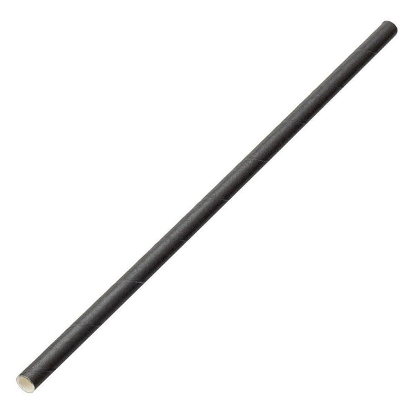 Paper Solid Black Straw 8" (20cm) - BESPOKE77