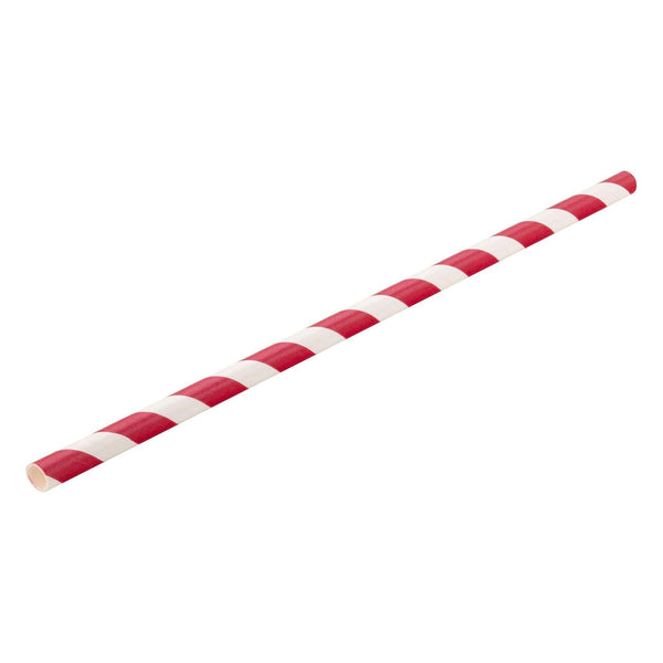 Paper Red Stripe Straw 8" (20cm) - BESPOKE77
