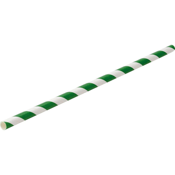 Paper Green Stripe Straw 8" (20cm) - BESPOKE77