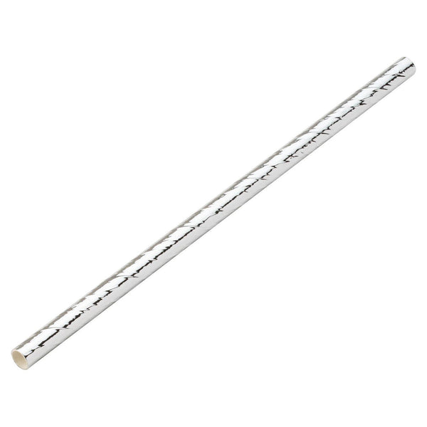 Paper Silver Cocktail Straw 5.5" (14cm) 5mm Bore - BESPOKE77