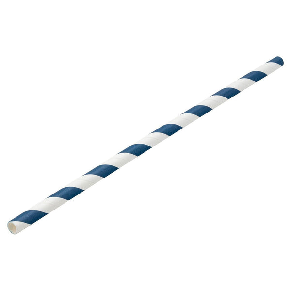 Paper Navy/White Stripe Straw 8" (20cm) - BESPOKE77