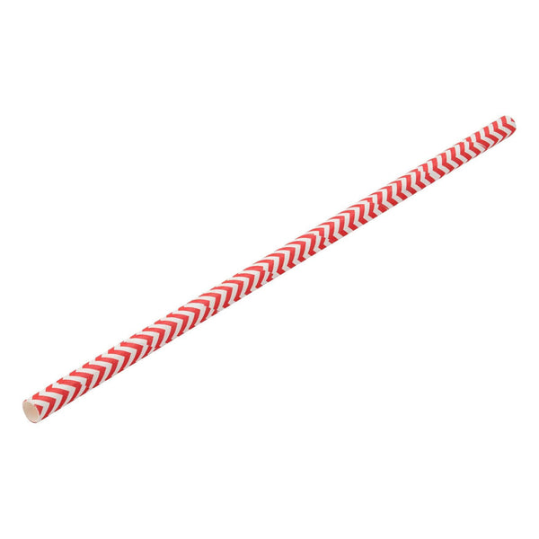 Paper Chevron Red Straw 8" (20cm) - BESPOKE77