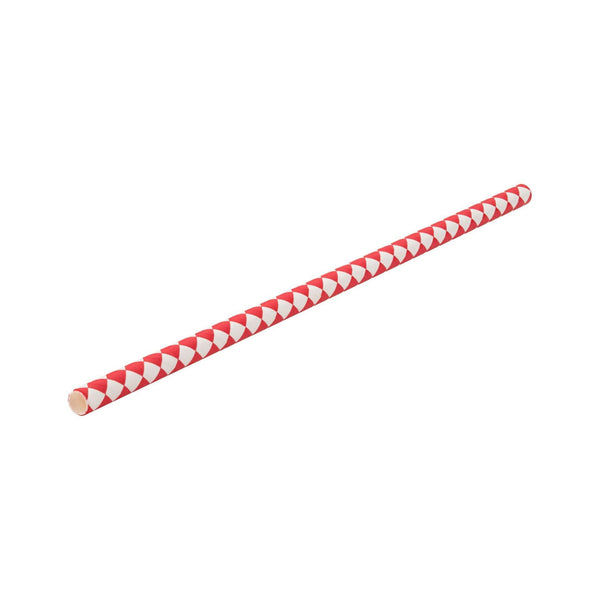Paper Chequered Red Straw 8" (20cm) - BESPOKE77