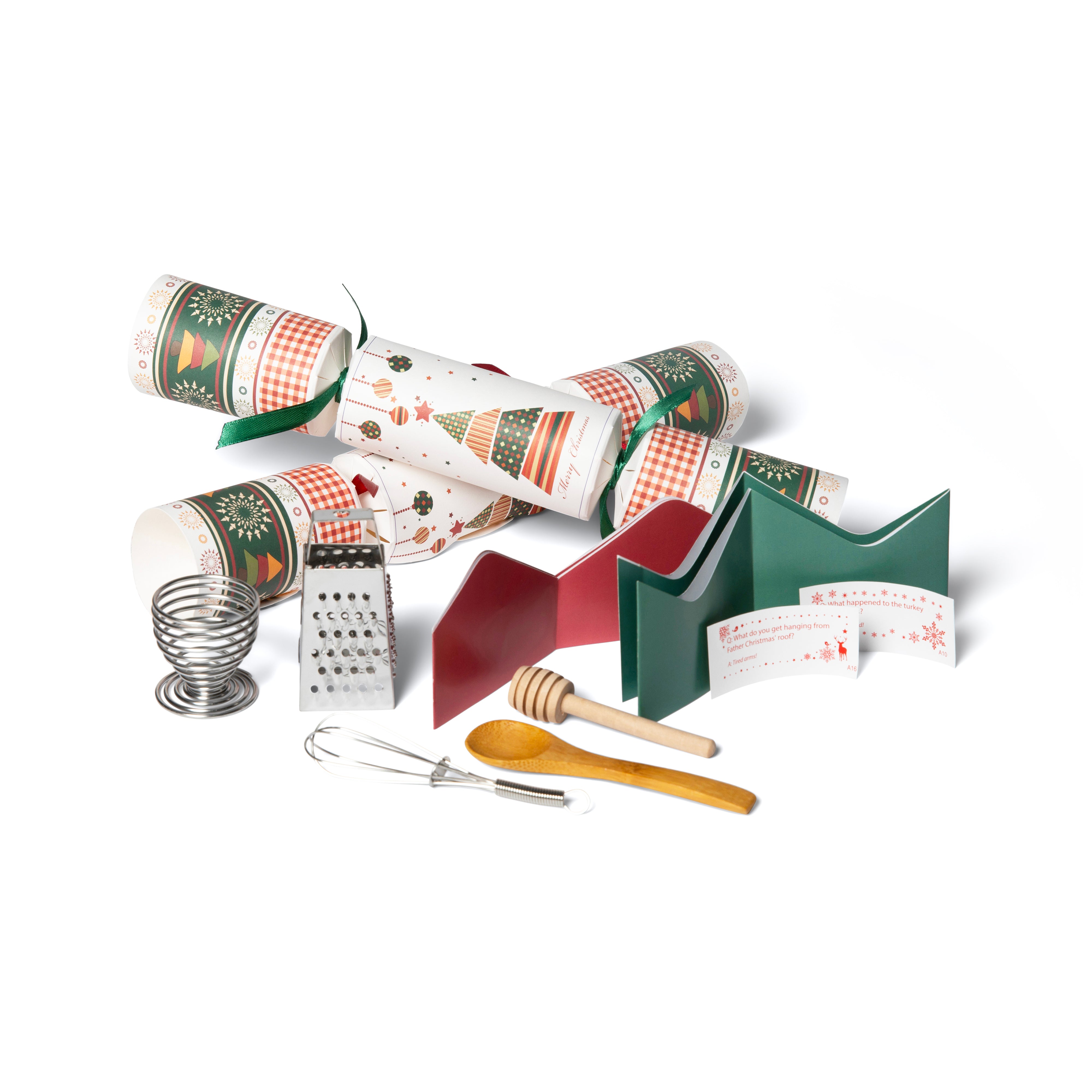 Eco Friendly Christmas Crackers 12 Inch - Xmas Trees/Baubles Print