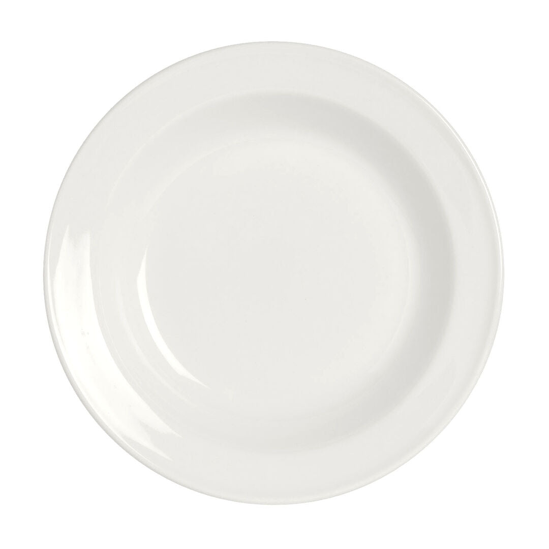 Utopia | Tableware | Simplicity White Rimmed Soup Plate 23cm 44cl (9" 15 1/2oz) | Bespoke77