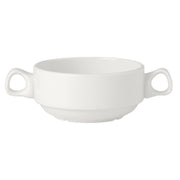Utopia | Tableware | Simplicity White Handled Stacking Soup Cup 28.5cl (10oz) | Bespoke77