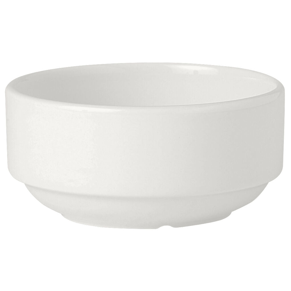 Utopia | Tableware | Simplicity White Unhandled Stacking Soup Cup 28.5cl (10oz) | Bespoke77