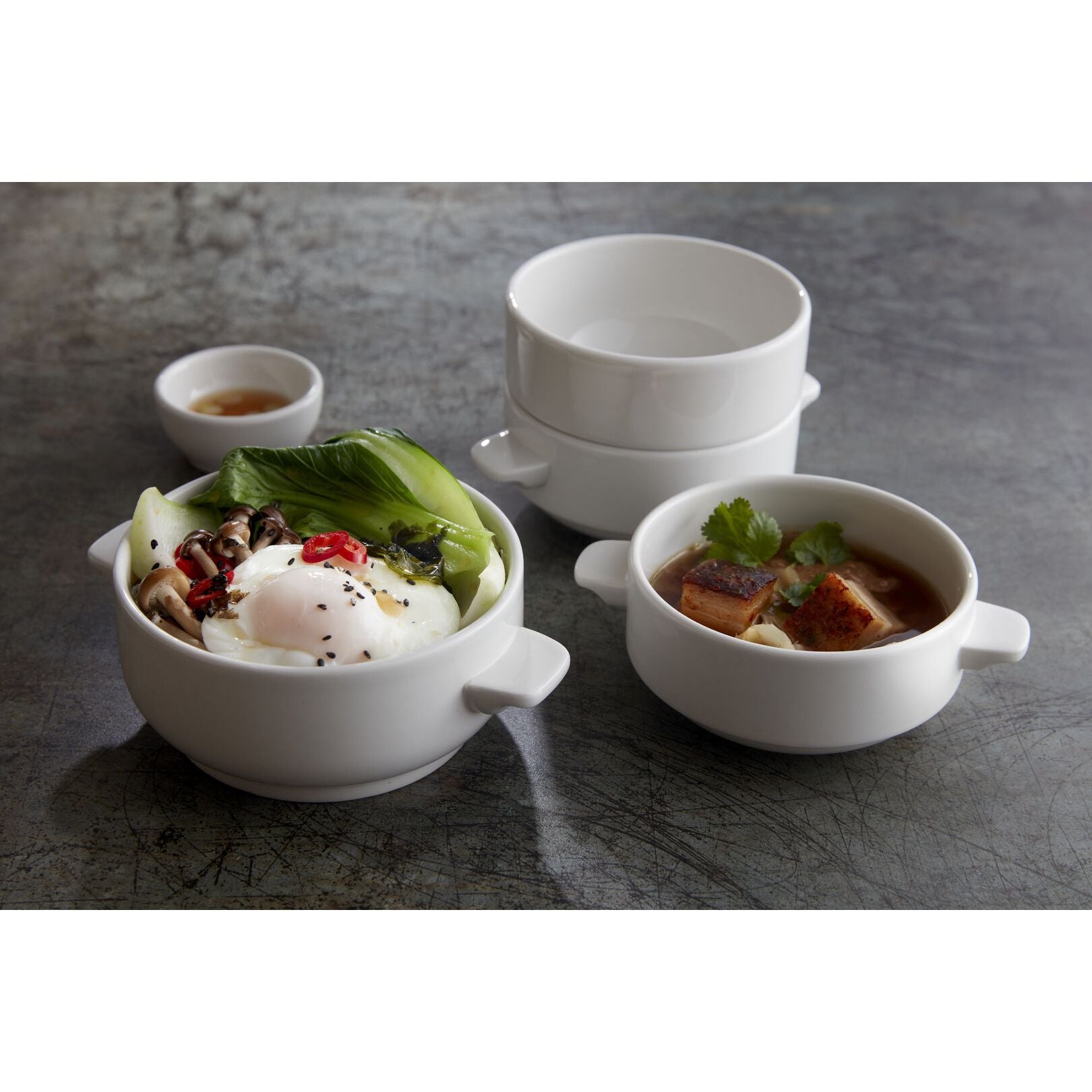 Utopia | Tableware | Simplicity White Unhandled Stacking Soup Cup 28.5cl (10oz) | Bespoke77