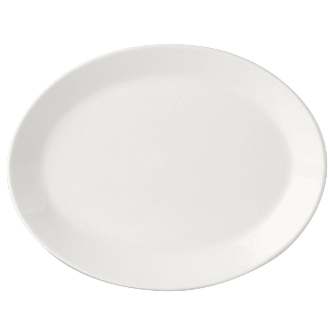 Utopia | Tableware | Simplicity White Oval Coupe Plate 34.25cm (13 1/2") | Bespoke77