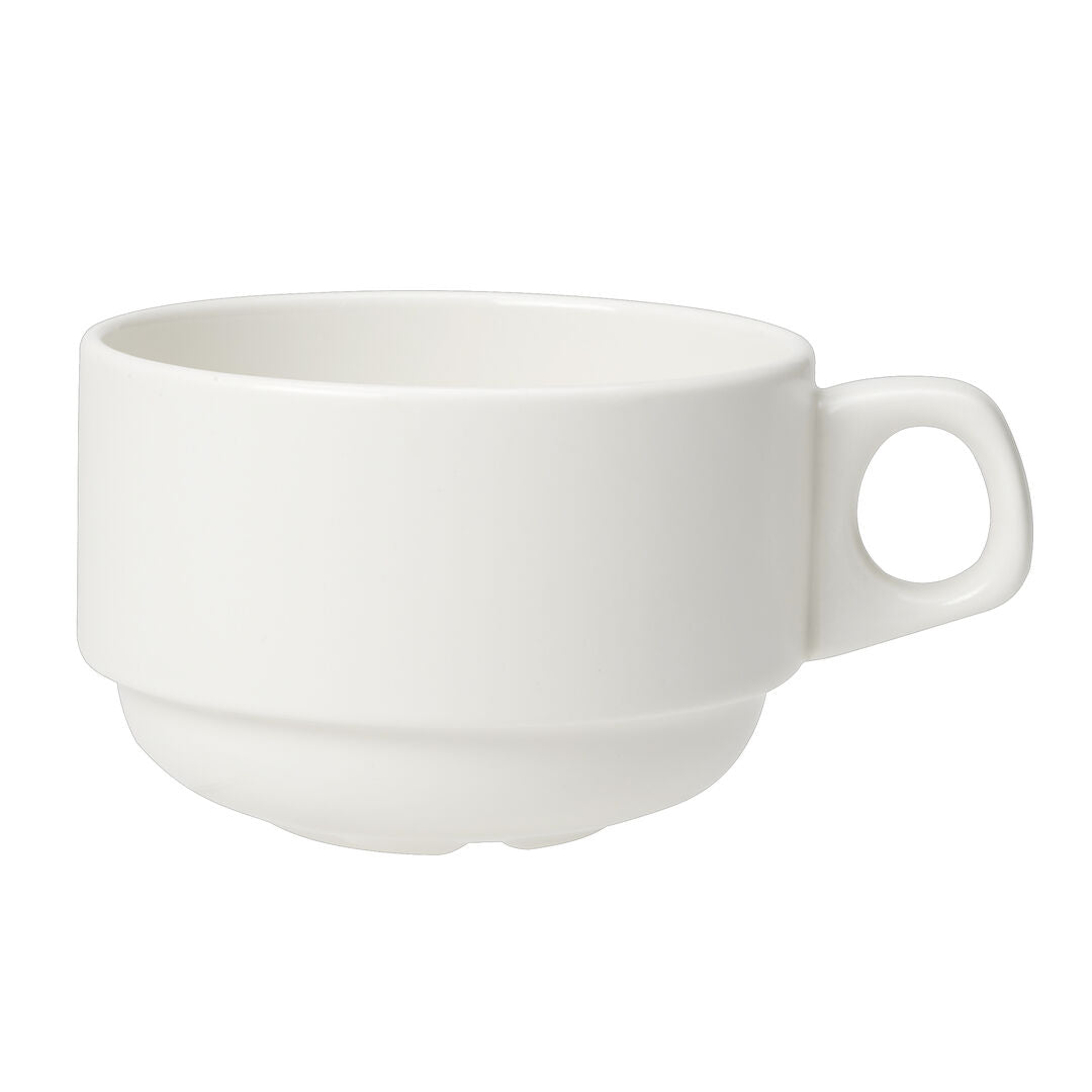 Utopia | Tableware | Simplicity White Slimline Stacking Cup 28.5cl (10oz) | Bespoke77