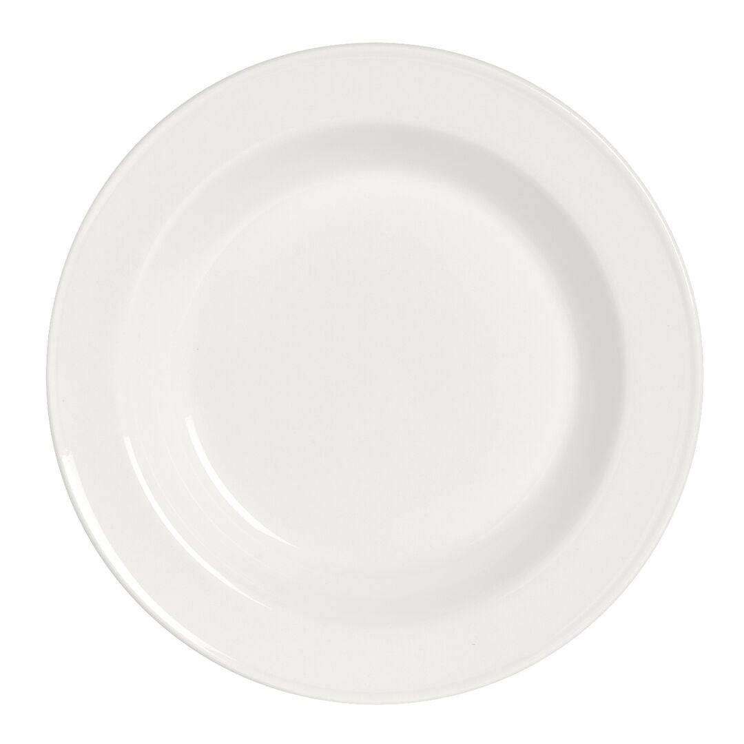 Utopia | Tableware | Simplicity White Slimline Soup Plate 21.5cm 39.75cl (8 1/2" 14oz) | Bespoke77