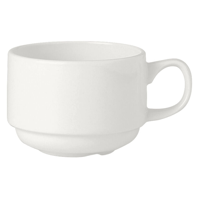 Utopia | Tableware | Simplicity White Slimline Stacking Cup 20cl (7oz) | Bespoke77