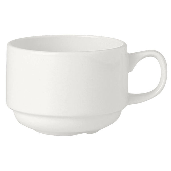 Utopia | Tableware | Simplicity White Slimline Stacking Cup 17cl (6oz) | Bespoke77