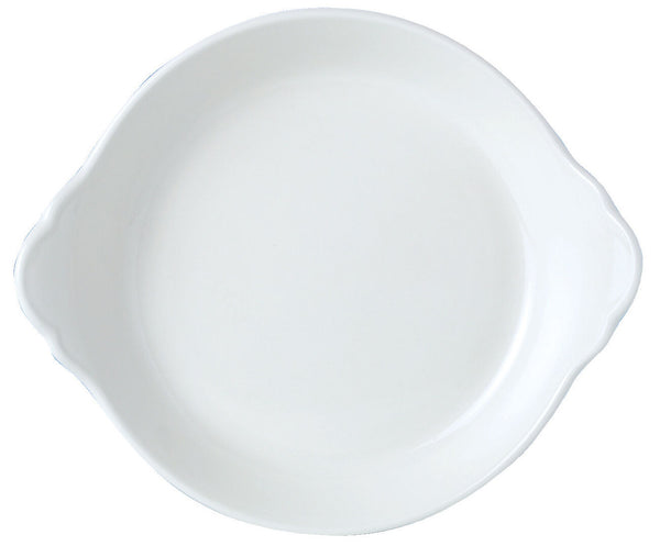 Utopia | Tableware | Simplicity White Round Eared Dish 21.5cm (8 1/2") | Bespoke77