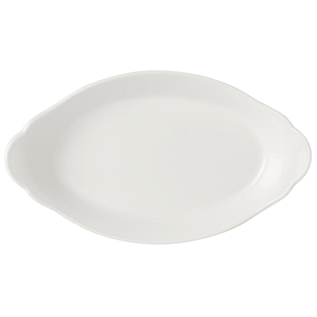 Utopia | Tableware | Simplicity White Oval No2 Eared Dish 24.5 x 13.5cm (7 7/8 x 4 3/8") | Bespoke77