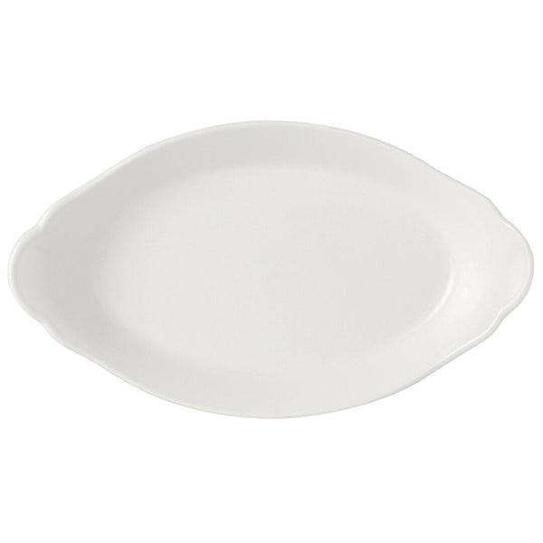 Utopia | Tableware | Simplicity White Oval No4 Eared Dish 34 x 19cm (13 3/8 x 7 1/2") | Bespoke77