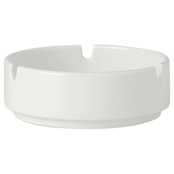 Utopia | Tableware | Simplicity White Ashtray Stacking 3 Notch 10.25cm (4") | Bespoke77
