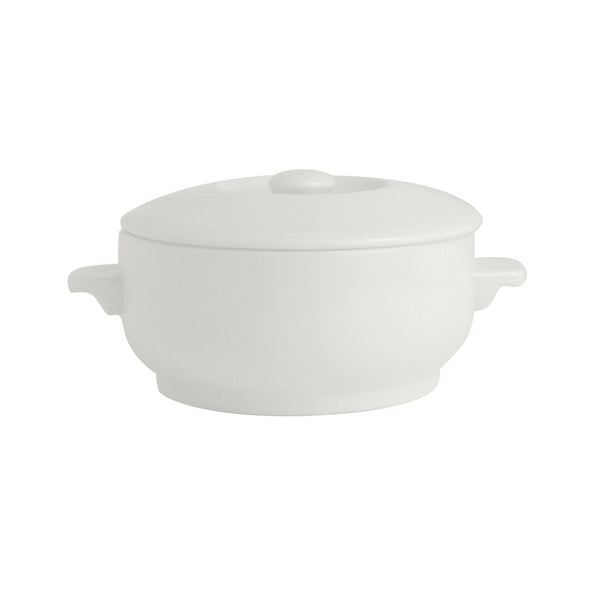 Utopia | Tableware | Simplicity White Casserole Bowl With Lid 42.5cl (15oz) | Bespoke77