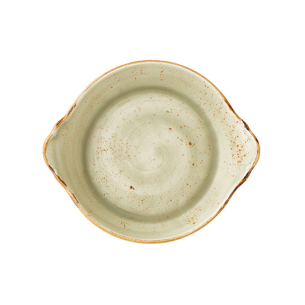 Utopia | Tableware | Craft Green Round Eared Dish 21.5cm (8 1/2") | Bespoke77